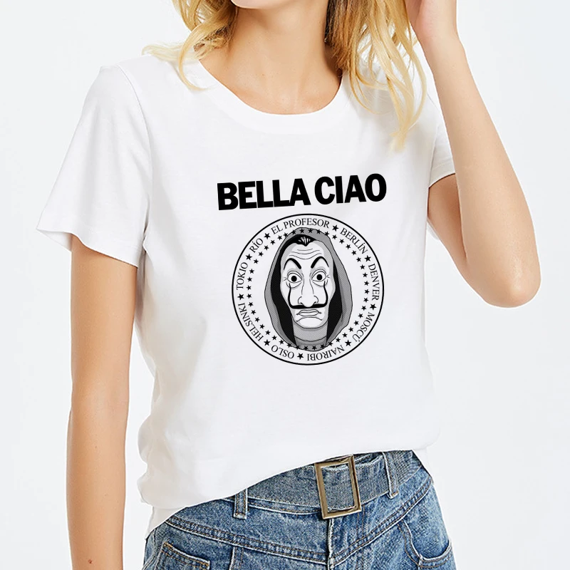 2019 новый летний T рубашка для Повседневное белый TopsTshirt вокруг драма США в