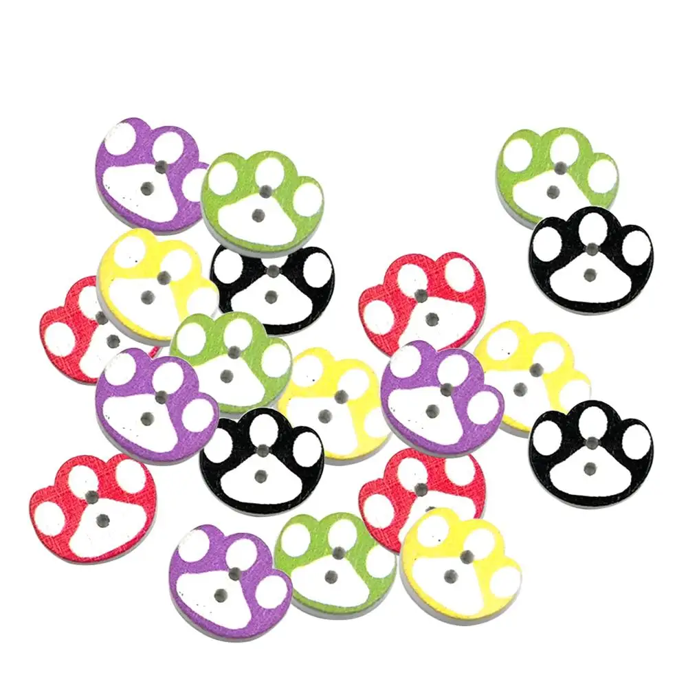 50 шт. лапа ноги деревянная пуговица для шитья Скрапбукинг карты ремесло DIY