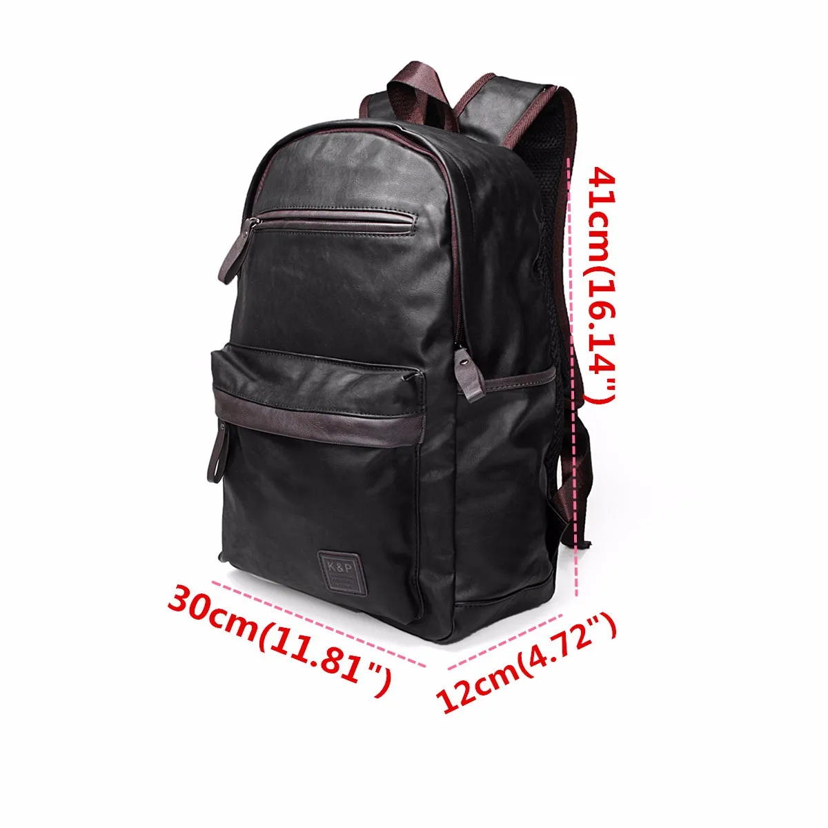 

2021 Men Backpack PU Leather School Backpack Bag Fashion Multifunction Waterproof Travel Bag Casual Leather Book Bag Male
