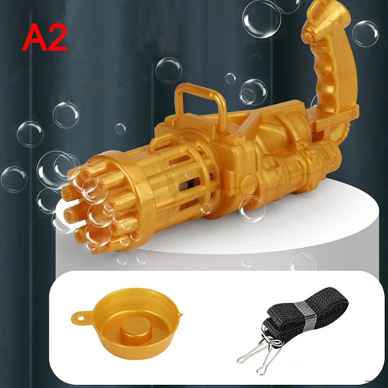 

Gatling Bubble Machine 10-Hole Automatic Bubble Guns For Kids Electric Bubble Shooter Gatling Summer Soap Water Bubble Maker