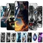 Чехол Poco F3 Poco X4 X3 Pro для Xiaomi Mi 11 Lite, чехол для Xiaomi Redmi Note 9 10 Pro 11 11T 8 9s 10s, стеклянные чехлы с волком для Redmi 9C NFC
