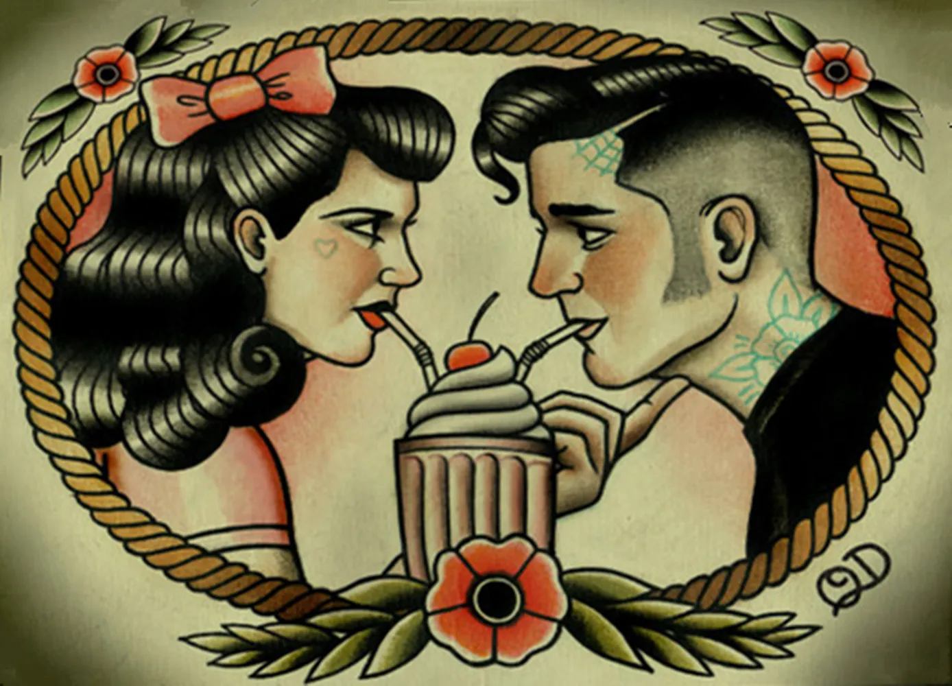 Креативные татуировки шаблон рукопись Винтаж крафт-бумага плакат настенные