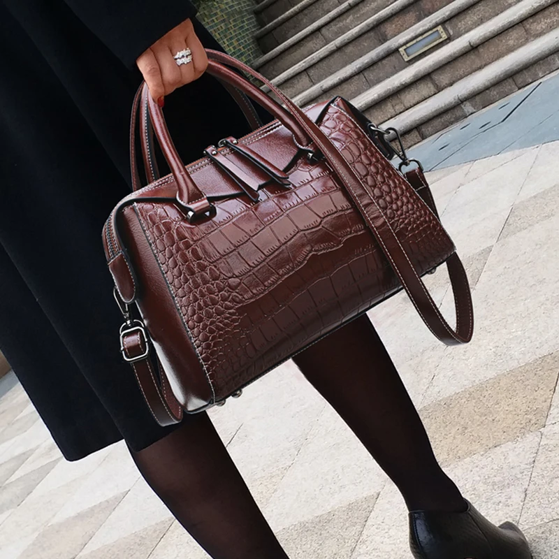 

Fashion Crocodile Pattern Women Shoulder Bag Large Capacity Women's Handbag Casual Solid Tote Bags For Women Big Women's Bag New