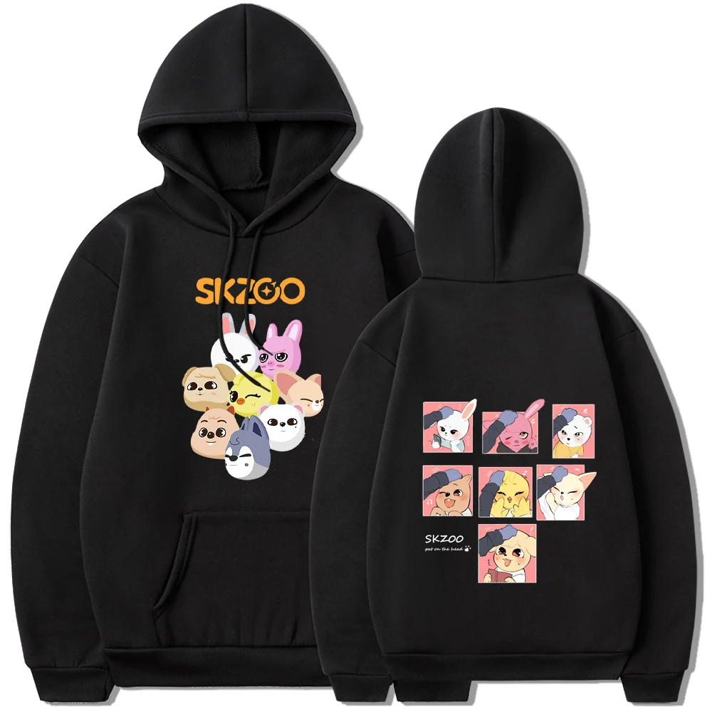 

Kpop Skzoo Stray Kids Cotton Hoodies Girls Unisex Cute Kawaii Streetwear Harajuku Casual Winter Sweatshirts Pink Tops
