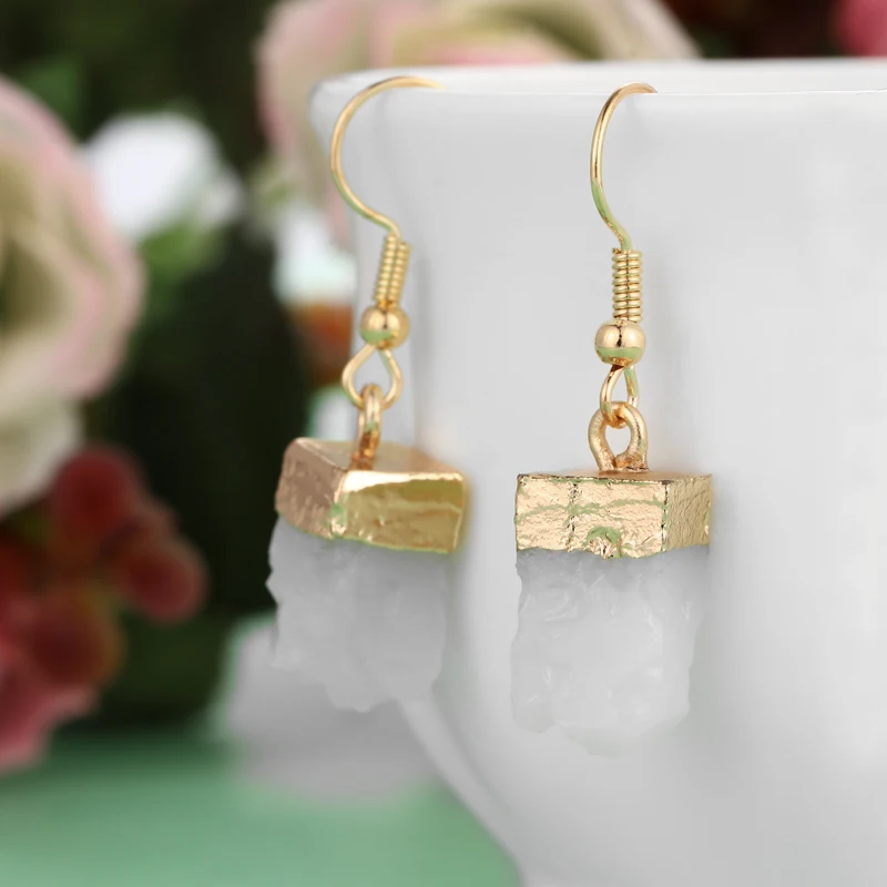 Женские серьги-подвески с натуральным камнем в богемном стиле | Украшения и