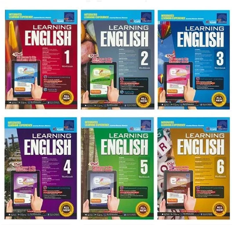 6 Books/Set SAP Learning English Workbook Grade 1-6 Children Learn English Books Singapore Primary School English Textbook