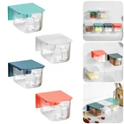 Прозрачная коробка с приправами настенный выдвижной приправ приправа контейнер для хранения с крышкой литых ложек для соли сахара перца чили для специй