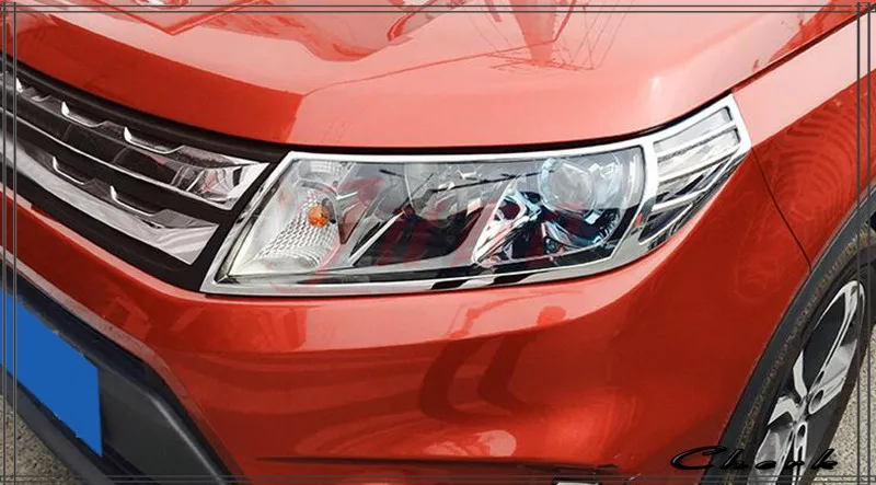ABS Хром Передняя крышка лампы фары + черный Задний фонарь Накладка для Suzuki Vitara 2016