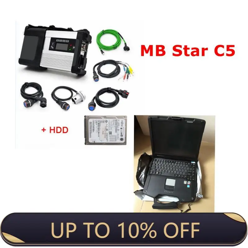 

MB Star C5 Auto Diagnostic Tool MB SD Connect C5 +v2021.06 Software In HDD+ CF-30 Toughbook Ready To Use Vediam0/Xentry/DSA/DTS