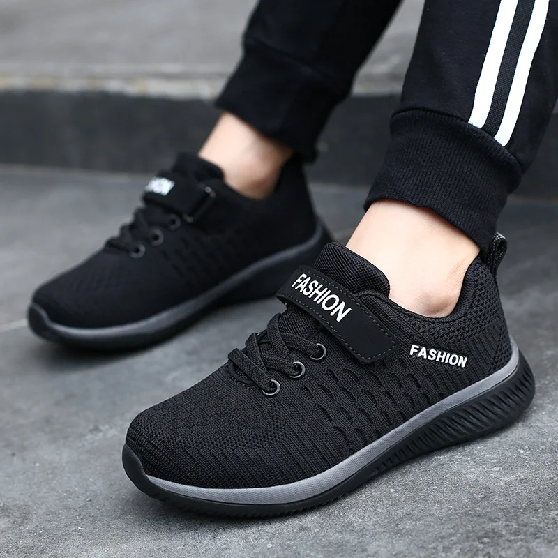 Fashion Black Kids Sneakers Breathable Running Shoes Boy Outdoor Comfort Casual Sports Shoes for Children Girls zapatillas niño