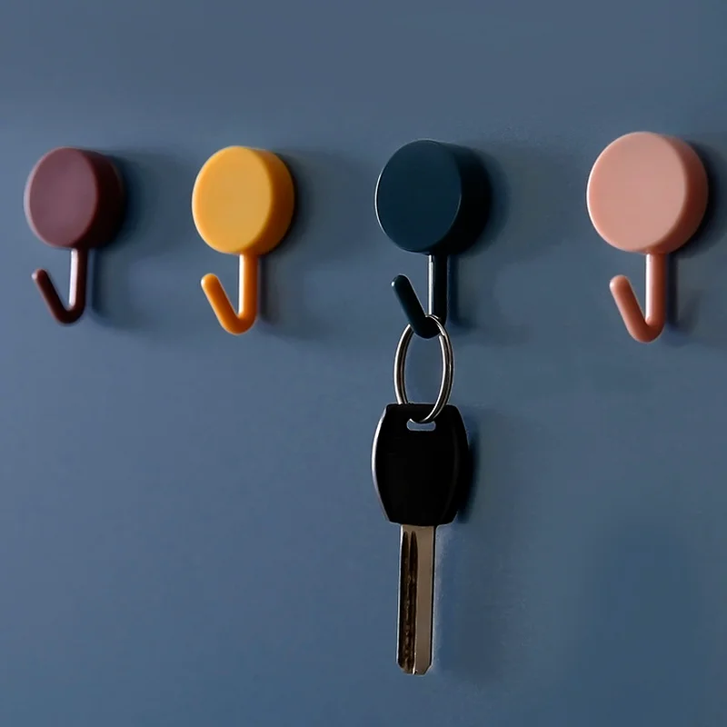 

Wall Hooks Coat Hooks Wall Mounted Coat Rack Hat Hooks Key Box Wall Hangers Round Hook Housekeeper Wall Organizer 1/10pcs Pack