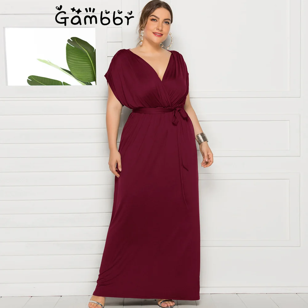 

Женское длинное вечернее платье-туника с V-образным вырезом