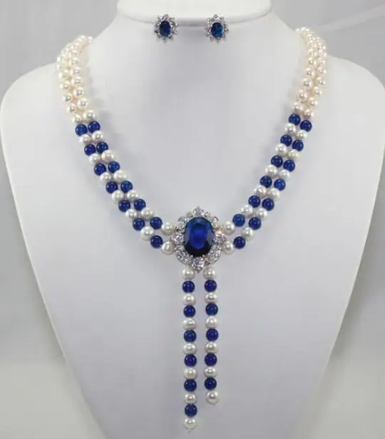 Набор ювелирных жемчужин оптом благородный смешанный 2 ряда с белыми жемчужинами