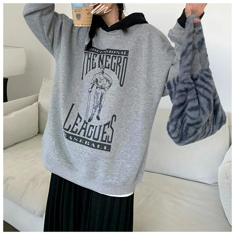 Gaganight женские толстовки 2021 осень зима корейский Шикарный ретро повседневный