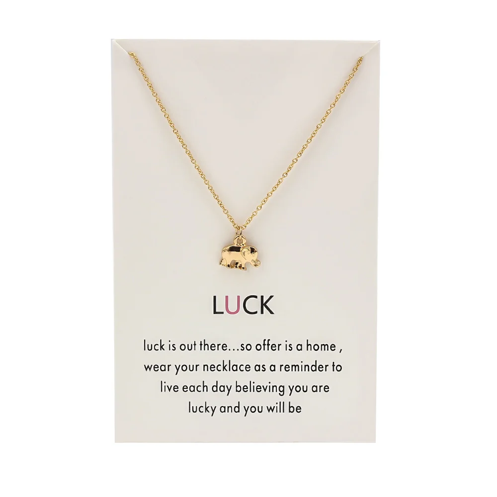 1 шт. модное ожерелье на удачу подкова кулон слон квадратные подвески цепочка