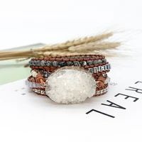2021 new woven punk bracelet crystal bracelet natural stone bracelet retro beaded stone bracelet jewelry pulseras