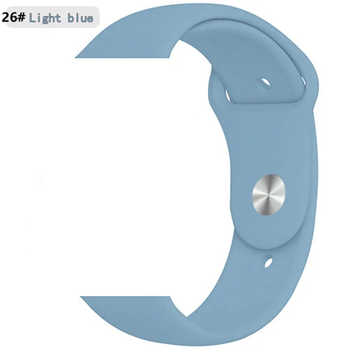 Ремешок для apple watch, ремешок для apple watch 5, 4, 3, iwatch, ремешок 42 мм, 44 мм, 38 мм, 40 мм, браслет Correa, силиконовый ремешок для часов, ремень, аксессуары - Цвет ремешка: Light blue 26