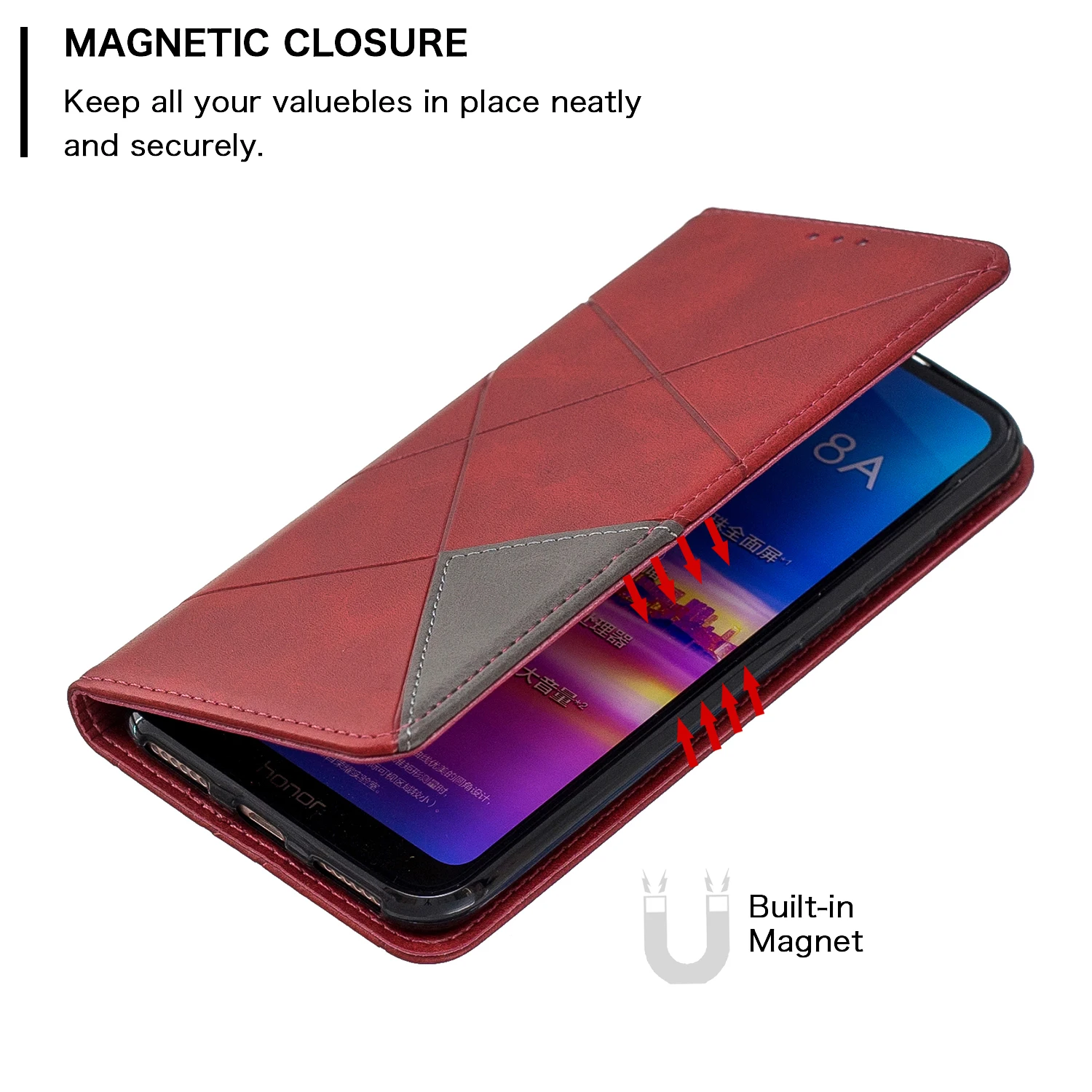 Простая из искусственной кожи флип бумажник чехол для estojo huawei Y6 2019 Funda Estuche СПС para
