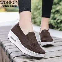 spring autumn womens swing shoes mesh woman loafers flat platforms female shoe wedges ladies shoes height increasing sneakers