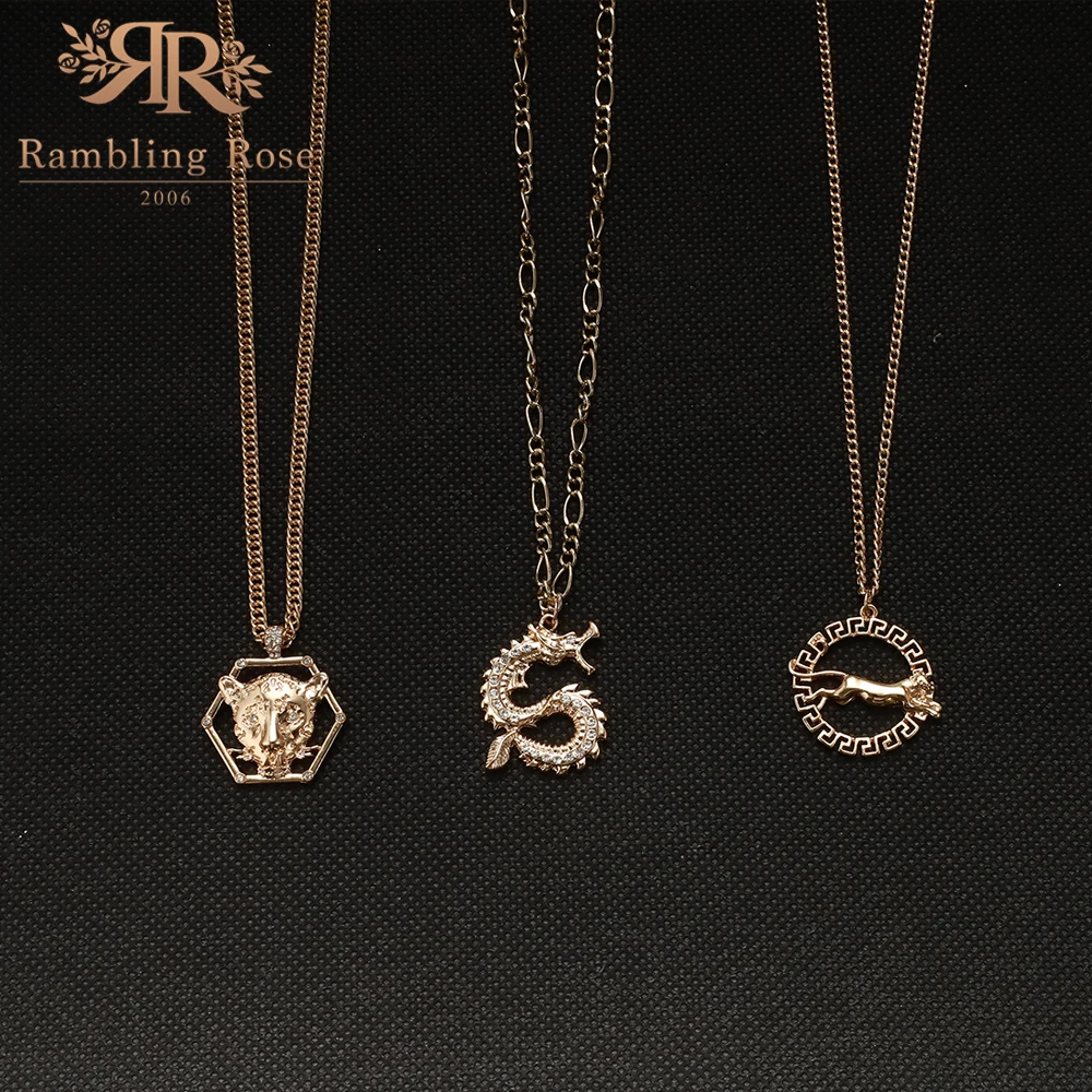 Новое массивное ожерелье в виде дракона змеи леопарда животного цепочка женское