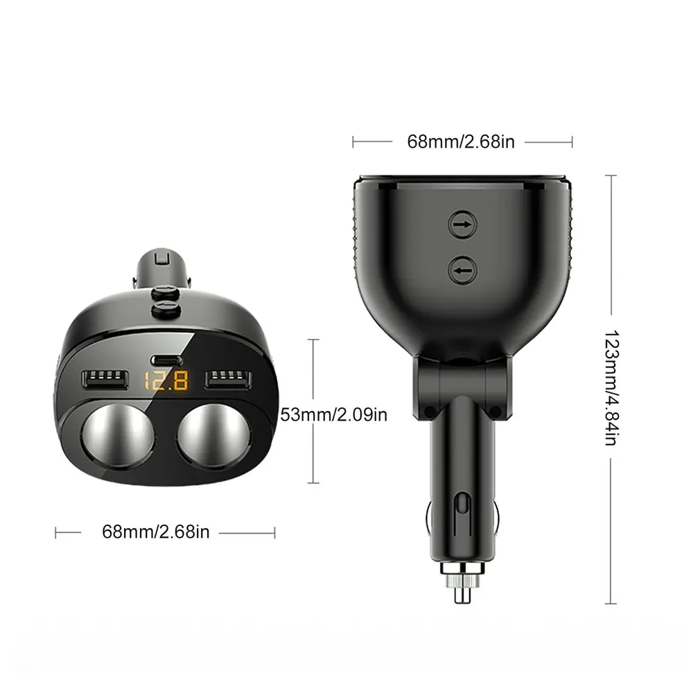

Hot High Quality Cigarette Lighter With Switch Car Socket One For Two Usb Car Charger PD+ QC Fast Charge Automobile Parts