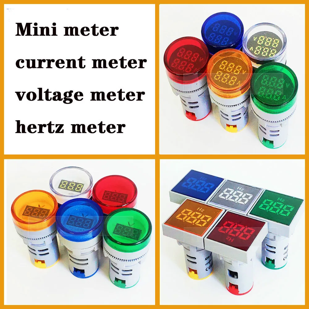 

Hertz meter mini voltmeter ammeter digital indicator multimeter Current power meter LED indicator lamp light voltage meter