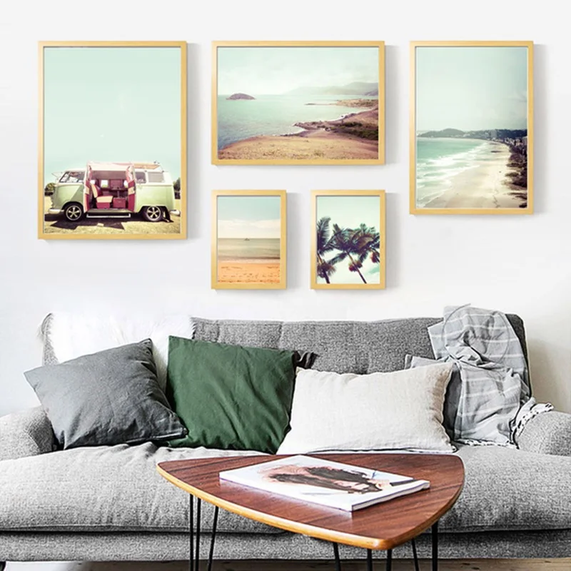 Декор для дома пляжный автобус кокосовый пейзаж планер Северной Европы постер