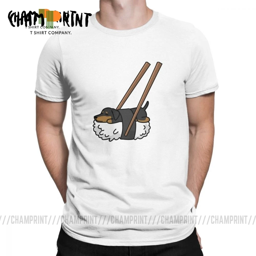 Забавная футболка Sushi Dachshund Dog Мужская с коротким рукавом забавная хлопковая