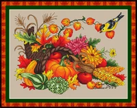 bird and fruit 45 35 cross stitch set cross stitch kit embroidery needlework craft packages cotton fabric floss