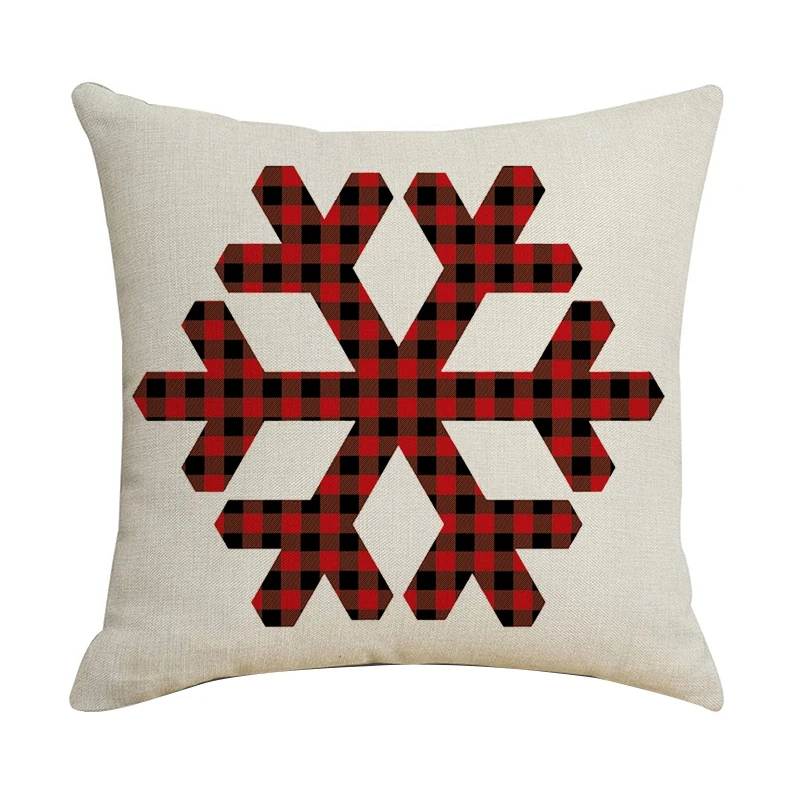 

Рождественская наволочка, снежинка, льняные наволочки для подушек, квадратные домашние декоративные наволочки для дивана, автомобиля, пода...