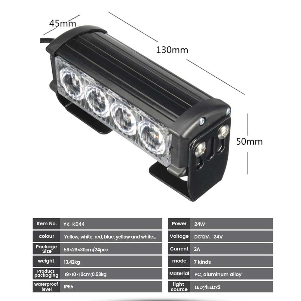 

SUHU 12V Car LED Strobe Flashing Light 7 Light Modes Waterproof Grille Light Warning Lights Emergency Car Truck Lamp Accessories