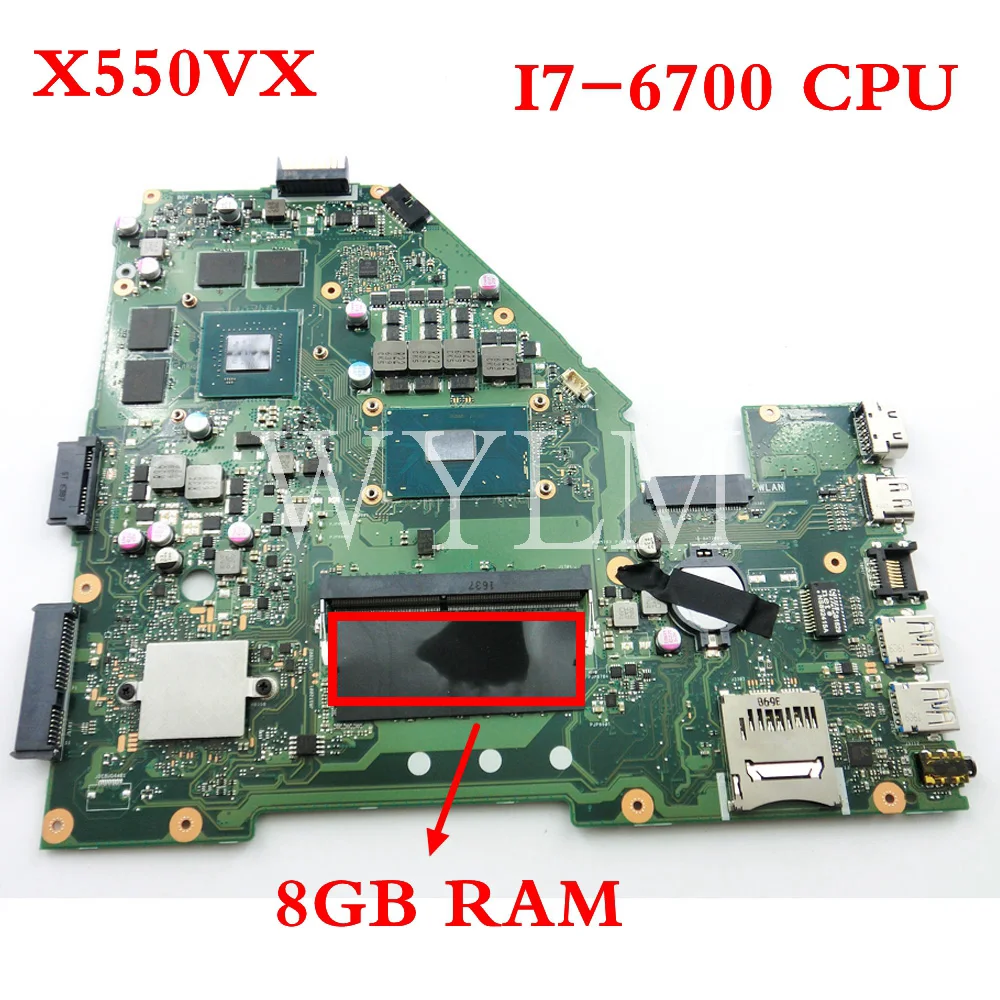 X550VX бортовой I7 6700HQ процессор GTX950M Материнская плата ASUS X550V W50V W50VX 8GB RAM материнская