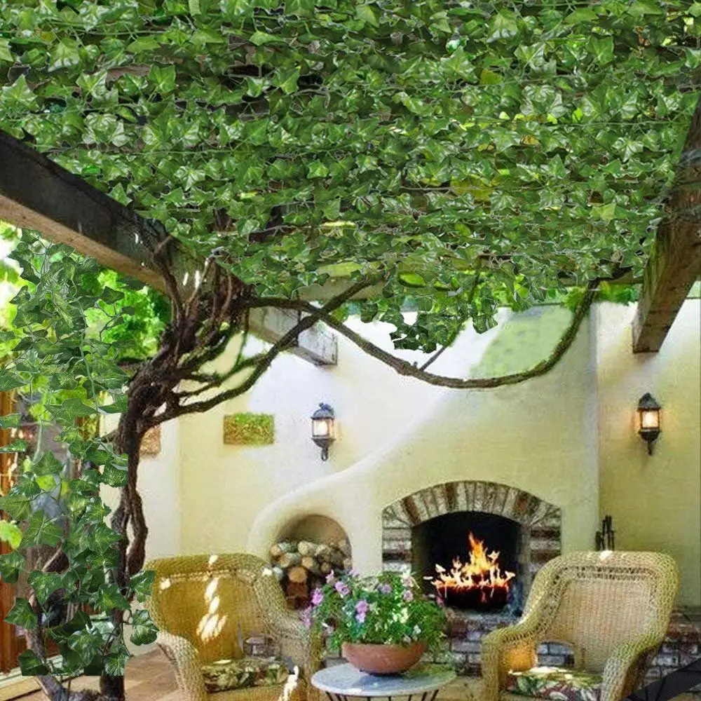 

12pcs artificial plants of vine false flowers ivy hanging garland for the wedding party Home Bar Garden Wall decoration Outdoor