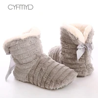 womens shoes fur slippers for home 2021 butterfly knot furry house shoes bedroom slippers girls warm soft indoor boots slippers
