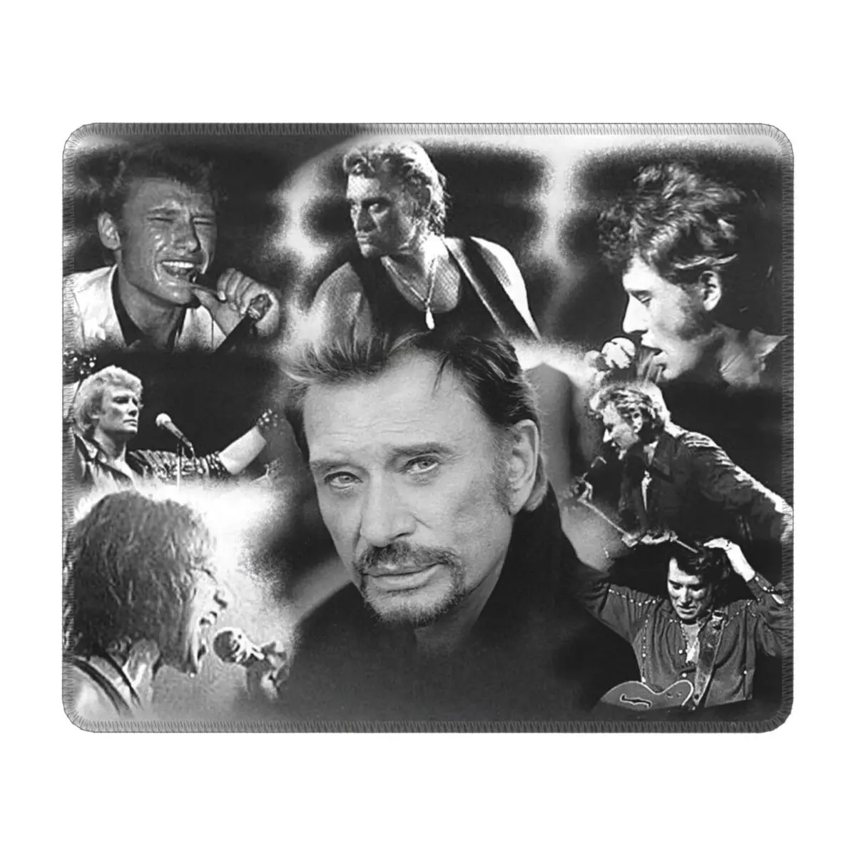 

Retro French Rock Johnny Hallyday Mouse Pad with Locking Edge Gamer Mousepad Non Slip Rubber Base Computer Keyboard Desk Mat