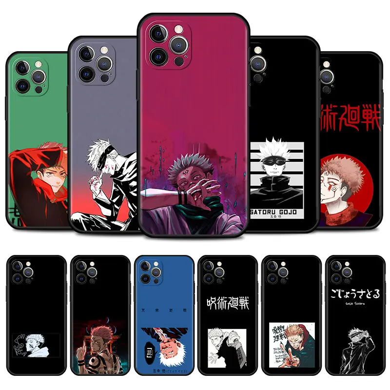 

Jujutsu Kaisen Cell Phone Case For IPhone 11 13 7 8 Plus XR 12 Pro Max X 6 XS 12 Mini 5 SE Cover Black Soft Silicone Coque