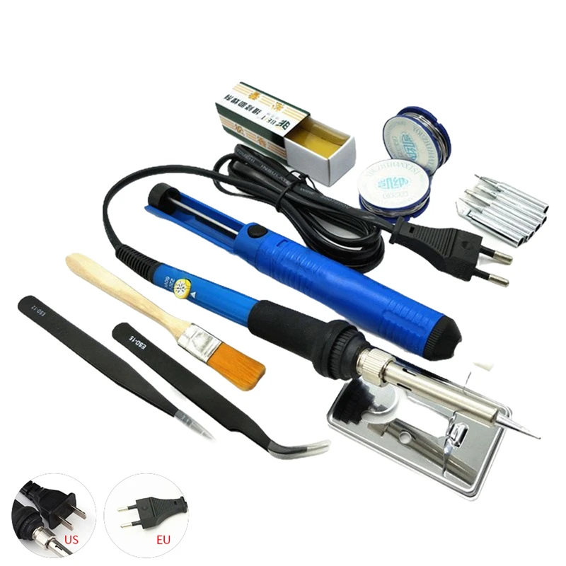 

60W 110V / 220V Electric Soldering Iron Welding Tool Kit Solder Wire Tweezers