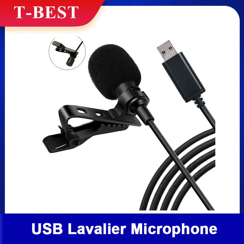 USB Lavalier Microphone 360 ° Omnidirectional Clip-on Wired Lapel Mic Plug&ampPlay for Computer PC Laptop Video Conference Chatting |