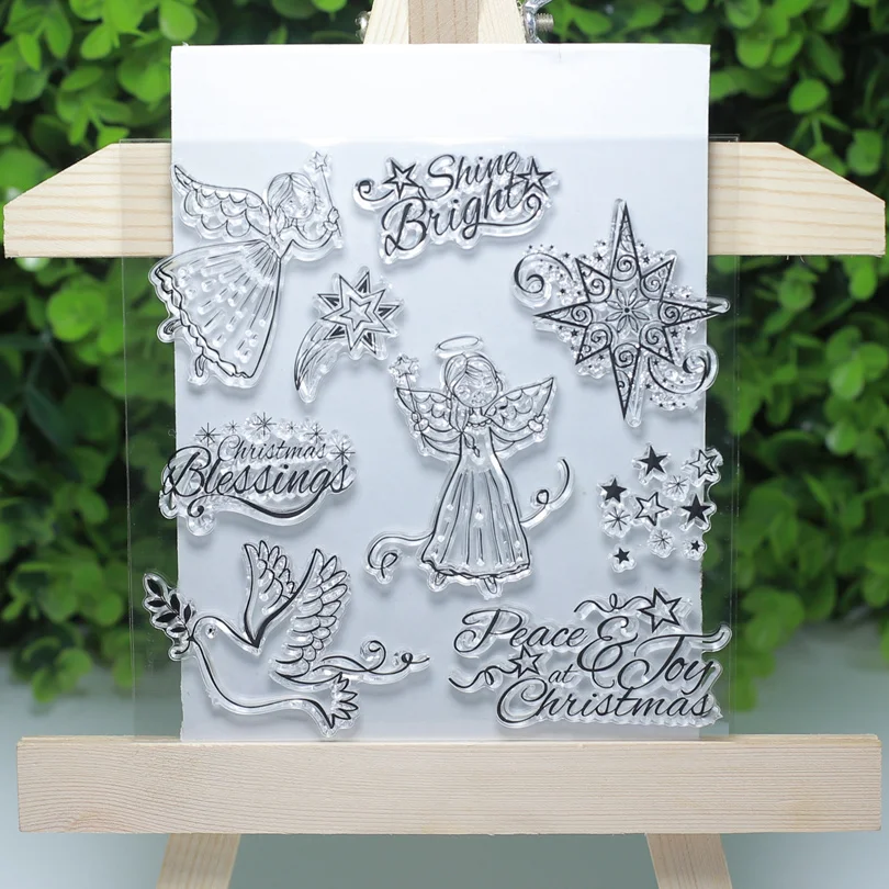 Peace joy Blessings angel прозрачные штампы для Scrapbooking/изготовление карт/набор штампов