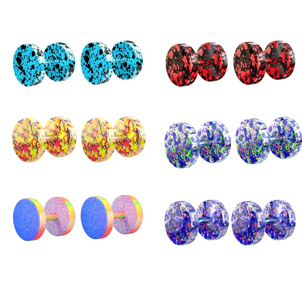 2шт 00 г Поддельные Беруши Тоннели красочные штанги Набор шпилек для ушей мужчин и