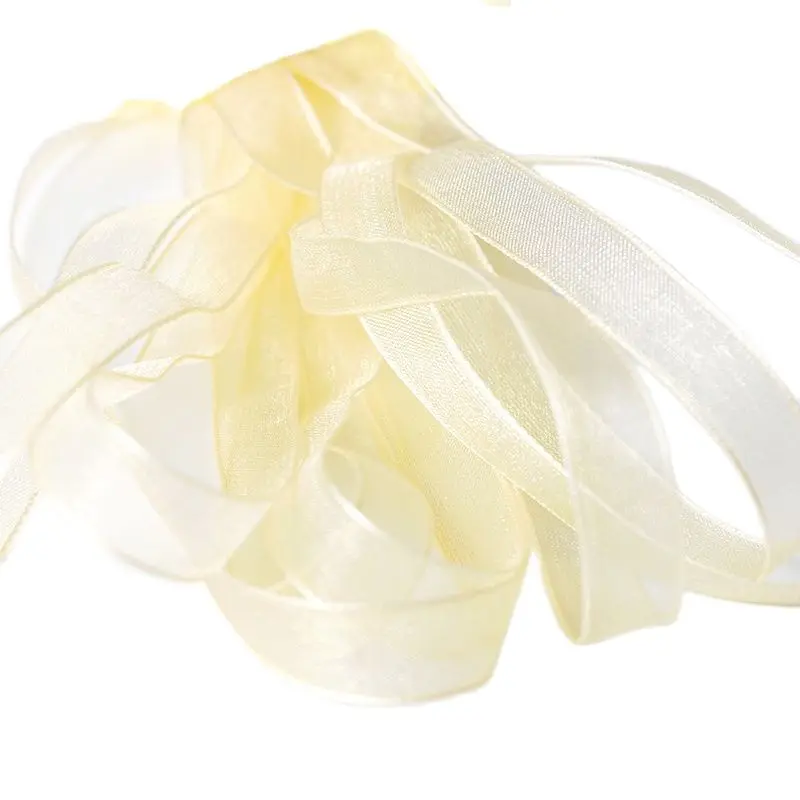 1 м Тюлевая кружевная желтая лента с бантом 0 9 см широкая Пасхальная ткань ленты