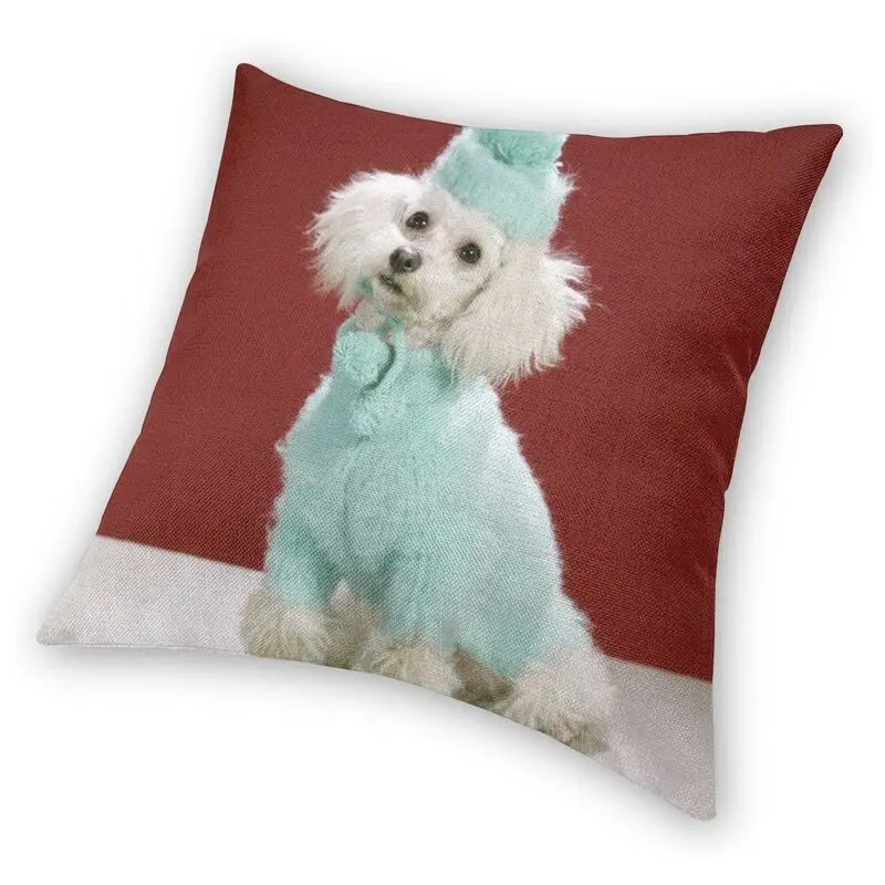 1970s белый Пудель синий свитер наволочка для подушки диван гостиная домашняя