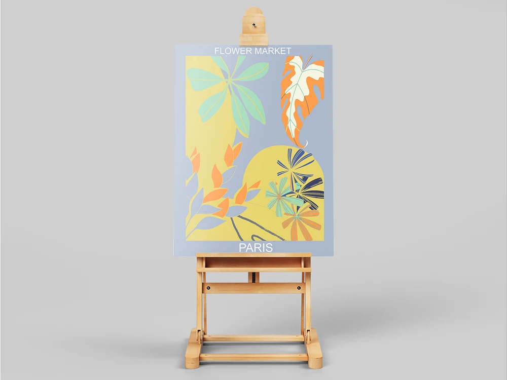 Цветочный постер для выставки иллюстрация настенное искусство холст живопись