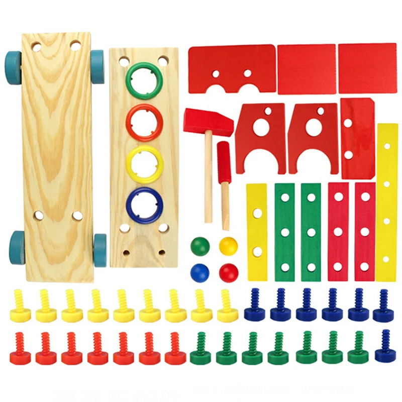Деревянные игрушки Монтессори Обучающие DIY Сборные винтовые разборки для