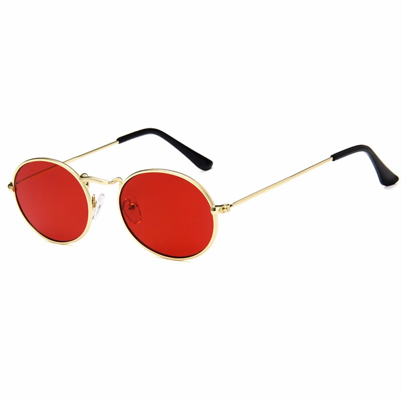 Oval Women Sunglasses Men Glasses Lady Luxury Retro Metal Sun Vintage Mirror UV400 oculos de sol | Аксессуары для одежды