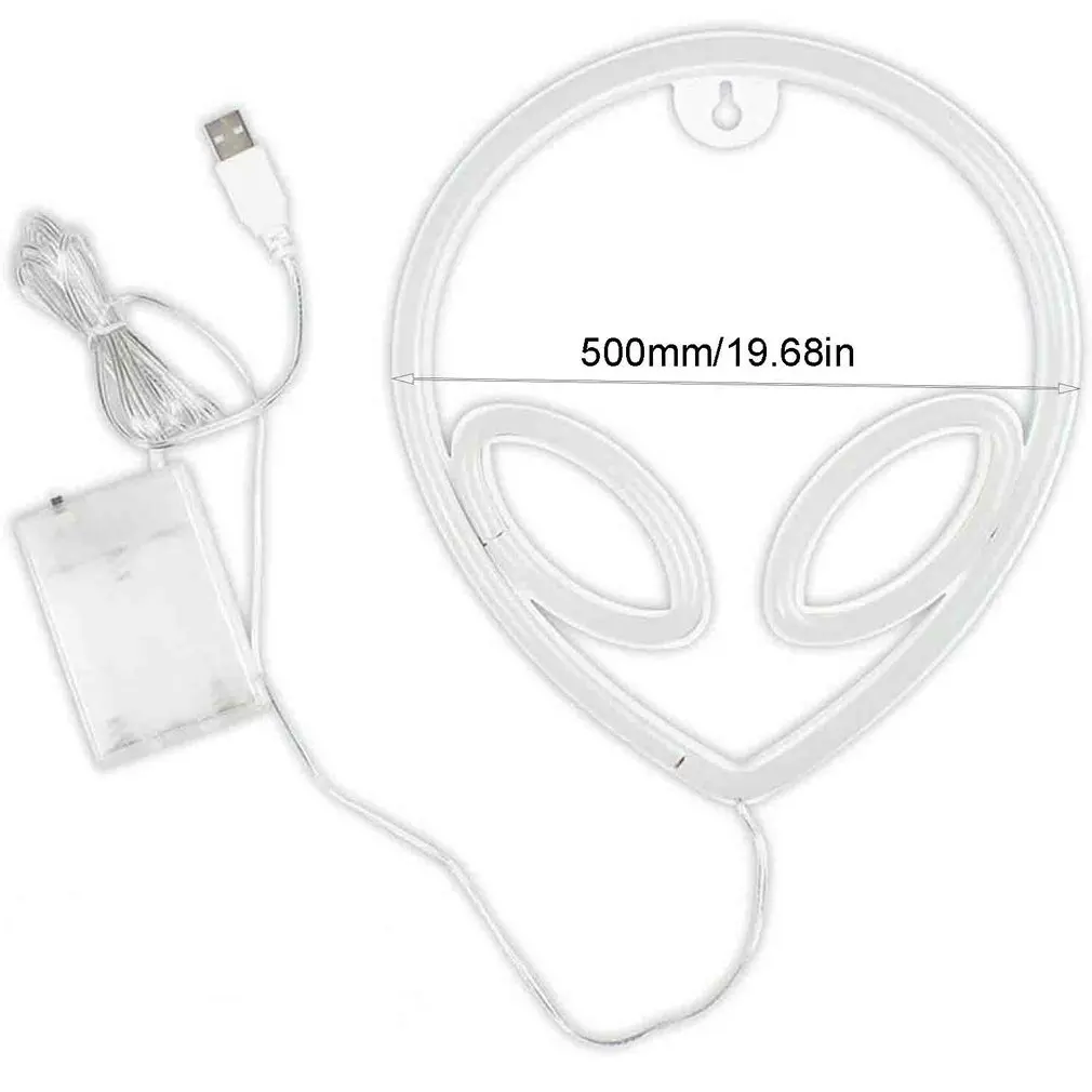 

LED Neon Sign Alien Face Shaped Alien Night Lights Decorative LED Lamp Wall Art Decor Light For Home Bedroom Party