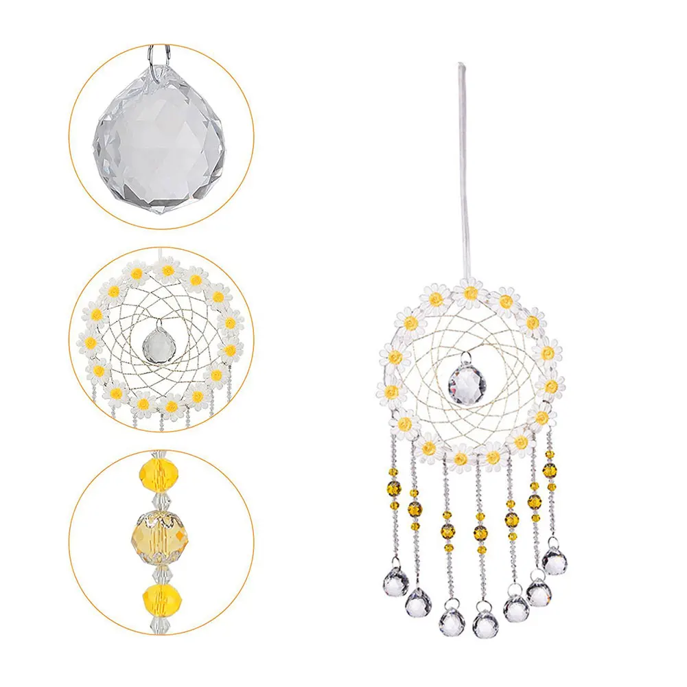 

Crystal Suncatcher Dream Catcher With Clear Glass Ball Rainbow Maker Window Hanging Ornament For Weddings Room And Chandeliers ​