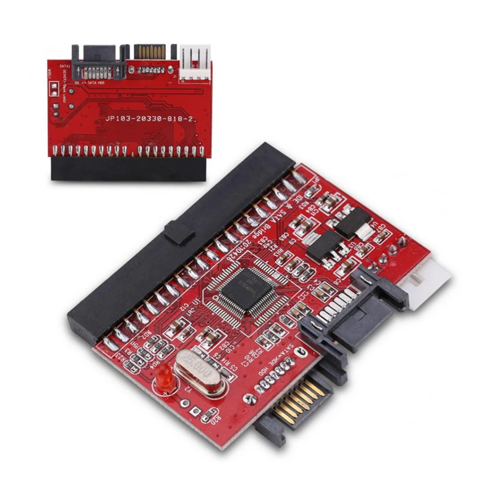 

40pin IDE to SATA Riser Card Two Way Conversion Adapter Board IDE Port Hard Drive Converter for Desktop PC Computer