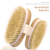 natural boar bristle soft fur body brush exfoliates blood circulation health massage spa body brush bathing brush