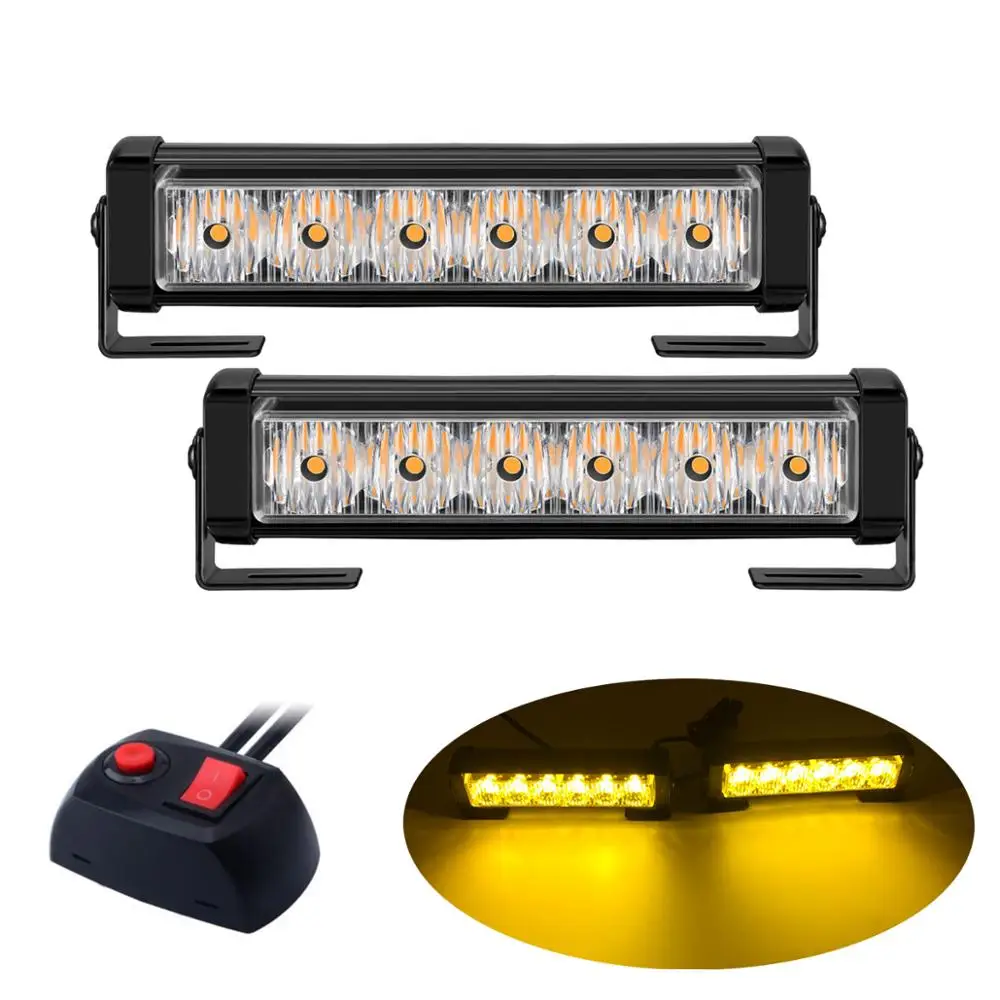 

2x4/2x6 LED Emergency Strobe Flashing light Car Grille flash Warning Lights bar Caution Lamp 12V LED signal lighting